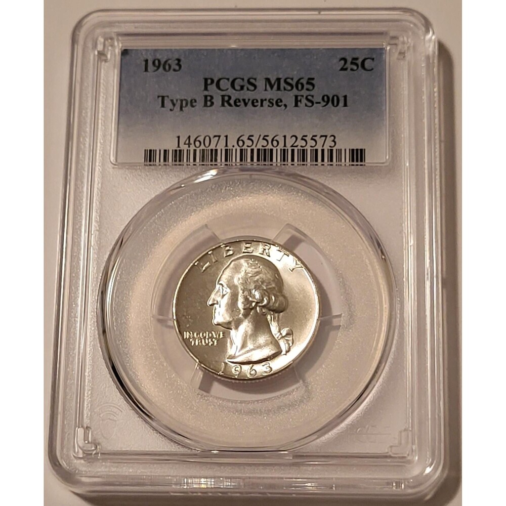 1963 Washington Quarter Type B Reverse Variety FS-901 MS65 PCGS